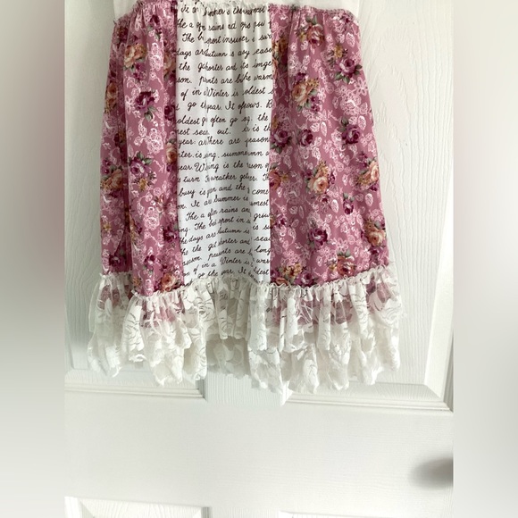 Cream Floral Dress with Rose Ivory Lace - Picture 15 of 16